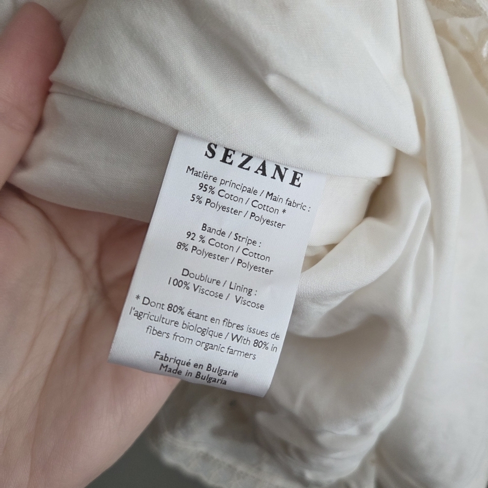 Sezane Asianne Dress in Ecru size 38 NWT - Picture 12 of 13